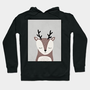 Deer, Abstract, Mid century modern kids wall art, Nursery room Hoodie